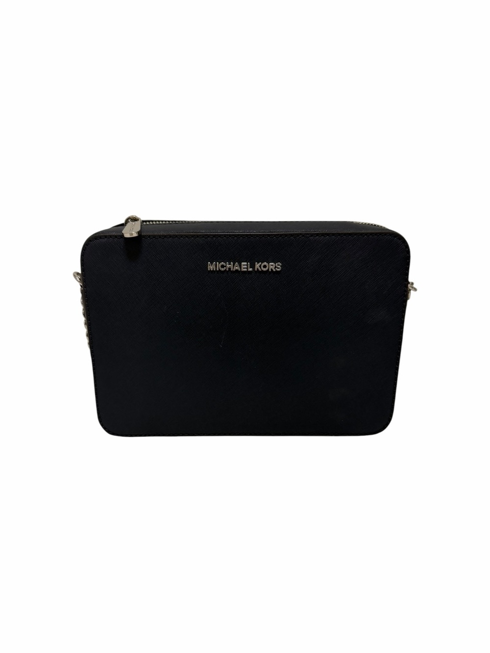 Michael Kors Crosshatching Navy Leather Shoulder Handbag